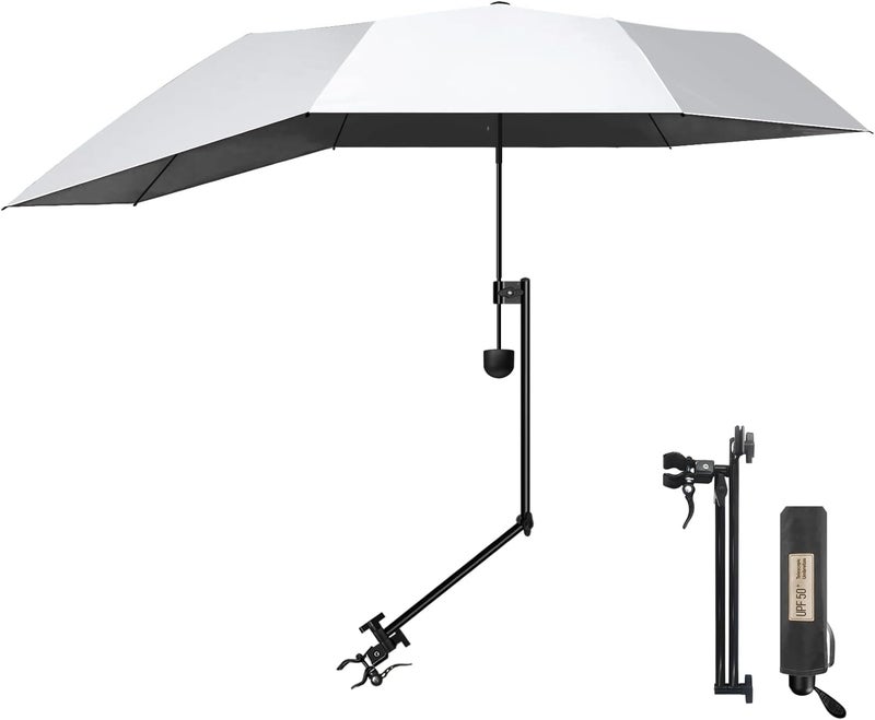DUOUPA Upf 50+ Chair Umbrella With Clamp/Sun Shade - Portable Umbrella For Sports & Outdoors - Secure Clamp, 360-Degree Swivel Adjustable Position For Maximum Sun Protection - Image 1